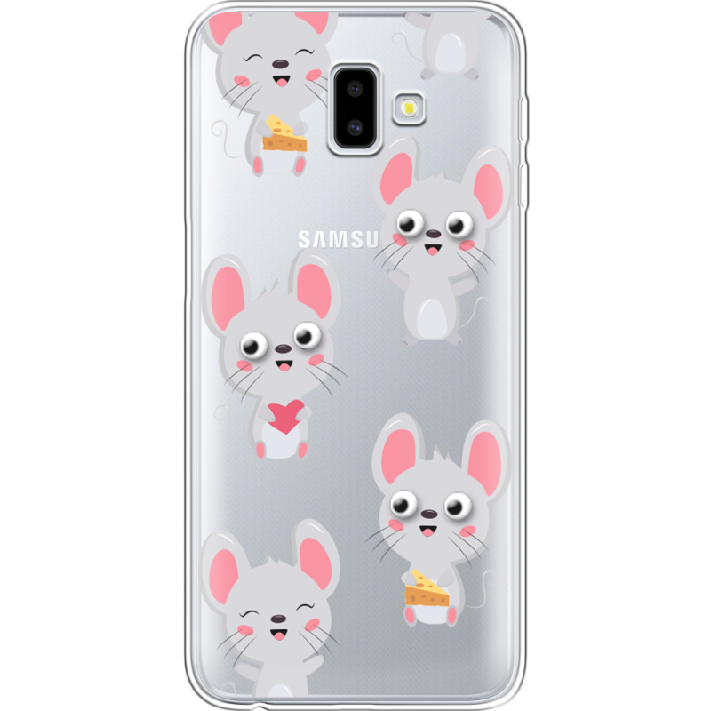 Прозрачный чехол Uprint Samsung J610 Galaxy J6 Plus 2018 с 3D-глазками Mouse