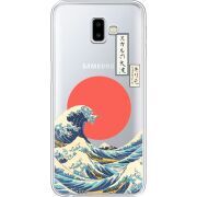 Прозрачный чехол Uprint Samsung J610 Galaxy J6 Plus 2018 Большая волна в Канагаве