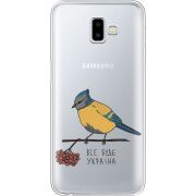 Прозрачный чехол Uprint Samsung J610 Galaxy J6 Plus 2018 Синиця і калина