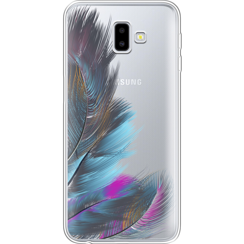 Прозрачный чехол Uprint Samsung J610 Galaxy J6 Plus 2018 Feathers