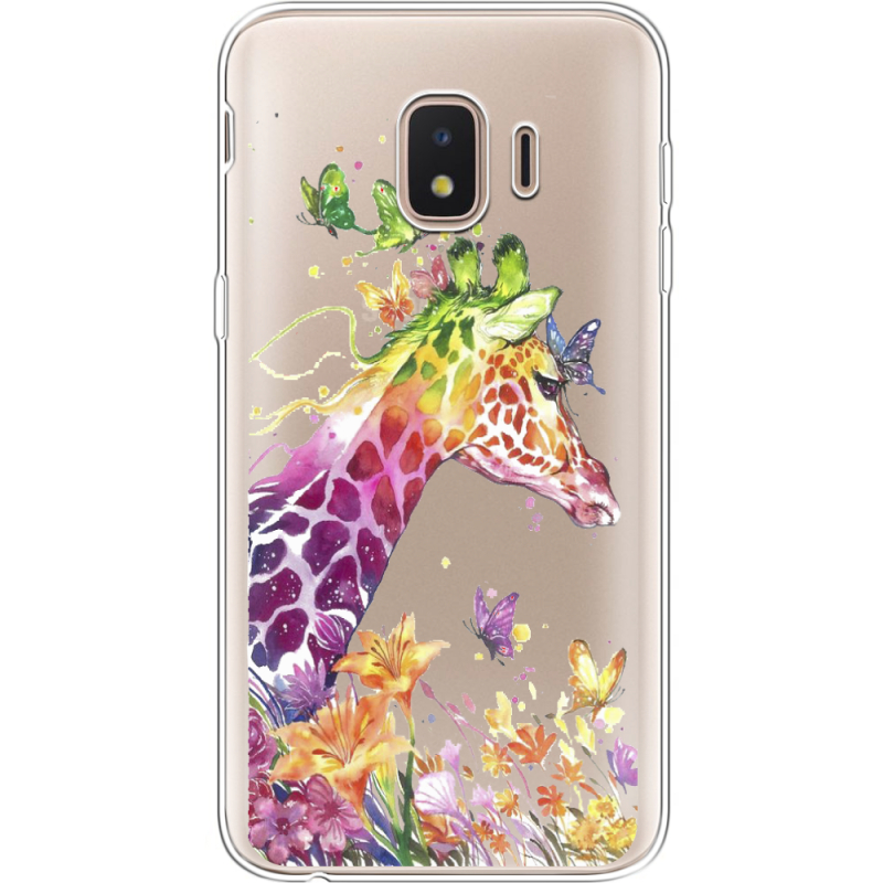 Прозрачный чехол Uprint Samsung J260 Galaxy J2 Core Colorful Giraffe