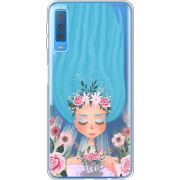 Прозрачный чехол Uprint Samsung A750 Galaxy A7 2018 Blue Hair