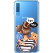 Прозрачный чехол Uprint Samsung A750 Galaxy A7 2018 Super Mama and Son