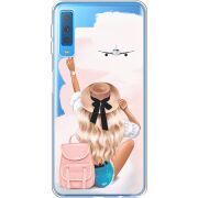 Прозрачный чехол Uprint Samsung A750 Galaxy A7 2018 Travel Girl