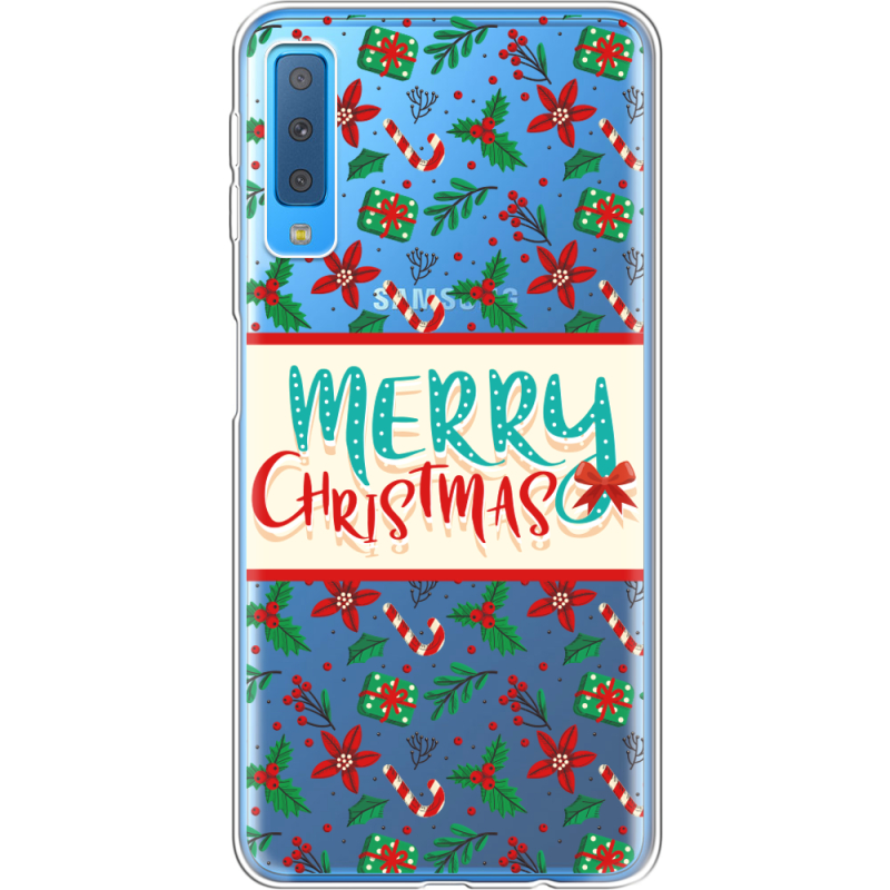 Прозрачный чехол Uprint Samsung A750 Galaxy A7 2018 Vintage Christmas Pattern