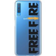 Прозрачный чехол Uprint Samsung A750 Galaxy A7 2018 Free Fire Black Logo