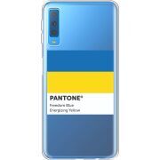 Прозрачный чехол Uprint Samsung A750 Galaxy A7 2018 Pantone вільний синій