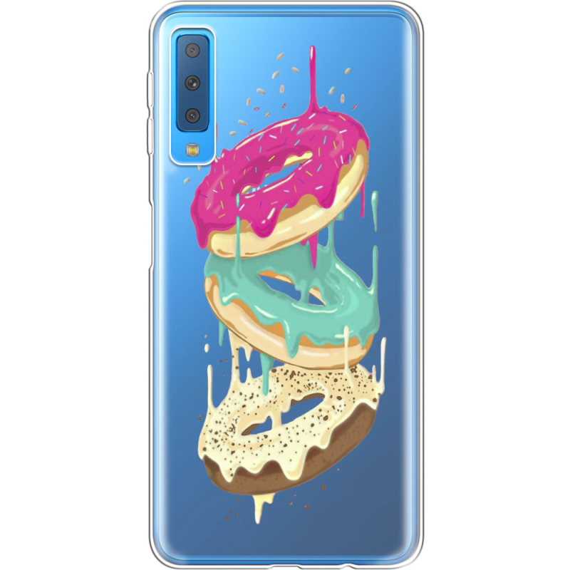 Прозрачный чехол Uprint Samsung A750 Galaxy A7 2018 Donuts