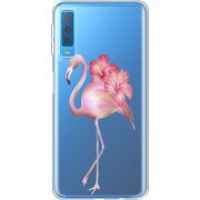 Прозрачный чехол Uprint Samsung A750 Galaxy A7 2018 Floral Flamingo