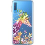 Прозрачный чехол Uprint Samsung A750 Galaxy A7 2018 Colorful Giraffe
