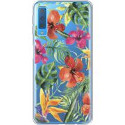 Прозрачный чехол Uprint Samsung A750 Galaxy A7 2018 Tropical Flowers