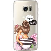 Прозрачный чехол Uprint Samsung G930 Galaxy S7 Super Mama and Daughter