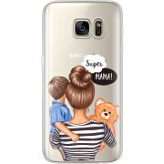 Прозрачный чехол Uprint Samsung G930 Galaxy S7 Super Mama and Son