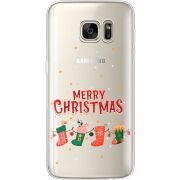 Прозрачный чехол Uprint Samsung G930 Galaxy S7 Merry Christmas