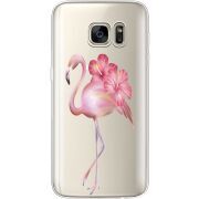 Прозрачный чехол Uprint Samsung G930 Galaxy S7 Floral Flamingo
