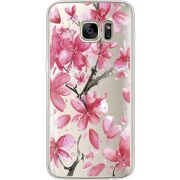 Прозрачный чехол Uprint Samsung G930 Galaxy S7 Pink Magnolia