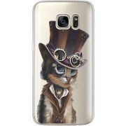 Прозрачный чехол Uprint Samsung G930 Galaxy S7 Steampunk Cat