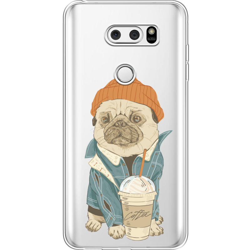 Прозрачный чехол Uprint LG V30 / V30 Plus H930DS  Dog Coffeeman