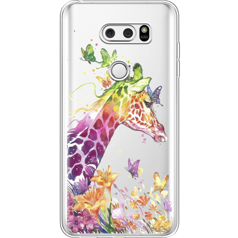 Прозрачный чехол Uprint LG V30 / V30 Plus H930DS  Colorful Giraffe