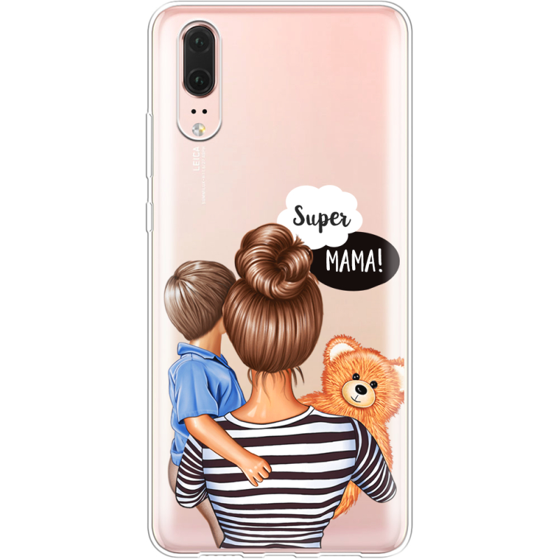 Прозрачный чехол Uprint Huawei P20 Super Mama and Son