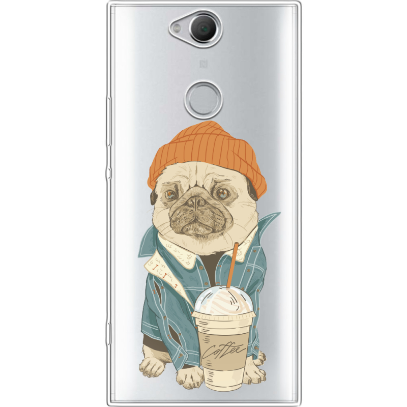 Прозрачный чехол Uprint Sony Xperia XA2 Plus H4413 Dog Coffeeman