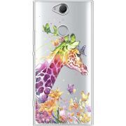 Прозрачный чехол Uprint Sony Xperia XA2 Plus H4413 Colorful Giraffe