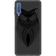 Черный чехол Uprint Samsung A750 Galaxy A7 2018 Owl