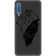 Черный чехол Uprint Samsung A750 Galaxy A7 2018 Wolf and Raven