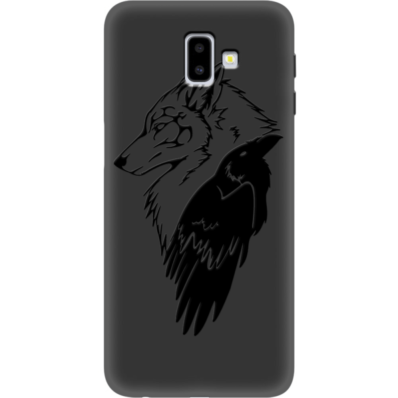 Черный чехол Uprint Samsung J610 Galaxy J6 Plus 2018 Wolf and Raven