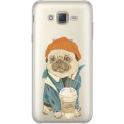 Прозрачный чехол Uprint Samsung J701 Galaxy J7 Neo Duos Dog Coffeeman