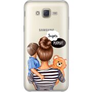 Прозрачный чехол Uprint Samsung J701 Galaxy J7 Neo Duos Super Mama and Son