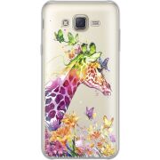 Прозрачный чехол Uprint Samsung J701 Galaxy J7 Neo Duos Colorful Giraffe