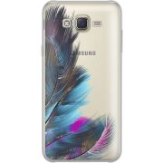 Прозрачный чехол Uprint Samsung J701 Galaxy J7 Neo Duos Feathers