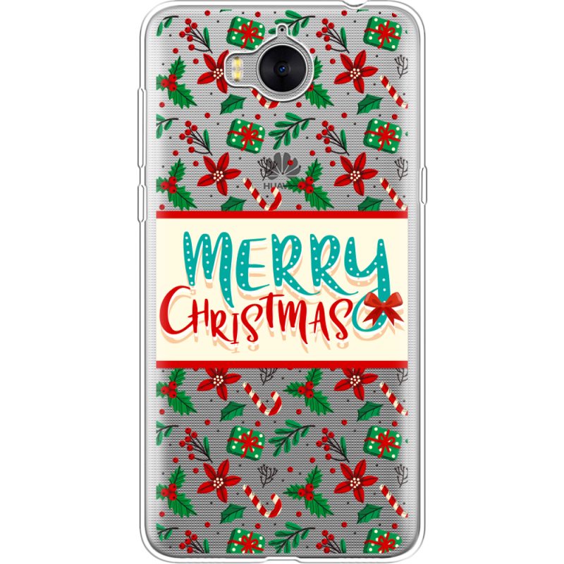 Прозрачный чехол Uprint Huawei Y5 2017 Vintage Christmas Pattern