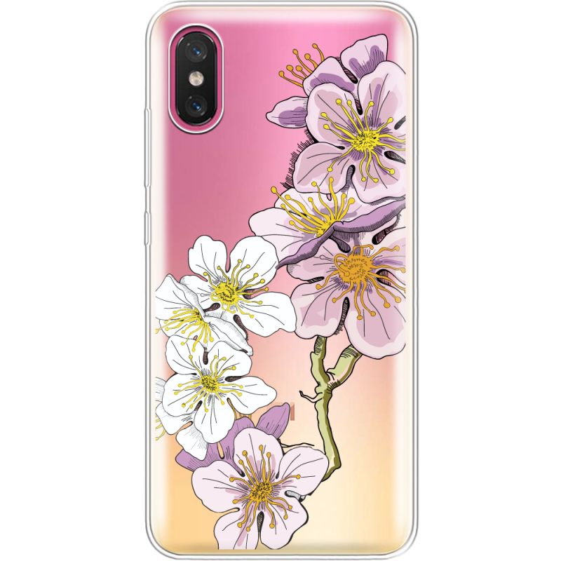 Прозрачный чехол Uprint Xiaomi Mi 8 Pro Cherry Blossom