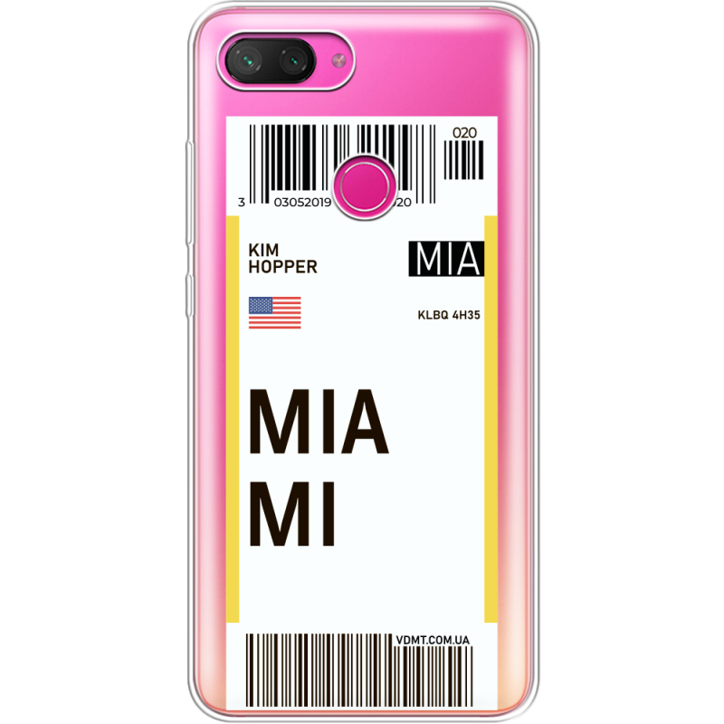 Прозрачный чехол Uprint Xiaomi Mi 8 Lite Ticket Miami