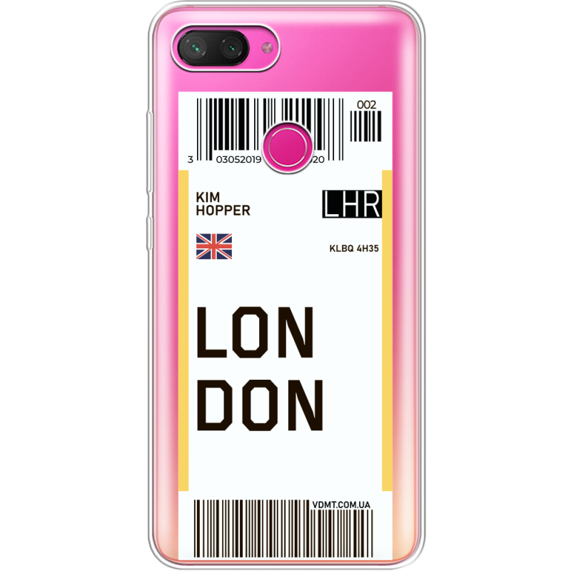 Прозрачный чехол Uprint Xiaomi Mi 8 Lite Ticket London