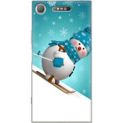 Чехол Uprint Sony Xperia XZ1 G8342 Skier Snowman