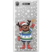 Прозрачный чехол Uprint Sony Xperia XZ1 G8342 Christmas Deer with Snow