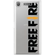 Прозрачный чехол Uprint Sony Xperia XZ1 G8342 Free Fire Black Logo