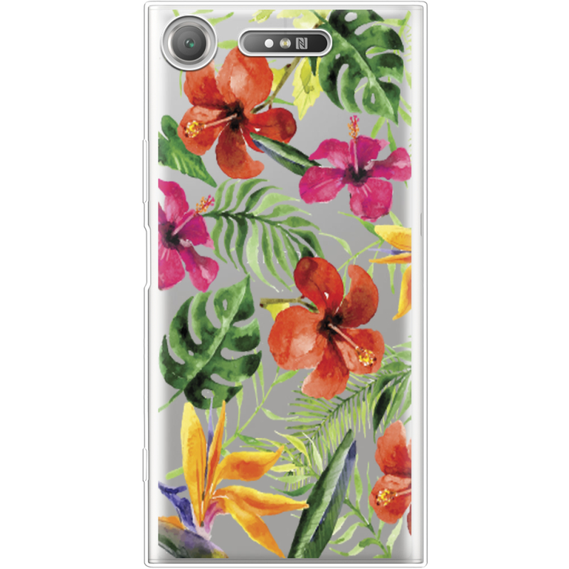 Прозрачный чехол Uprint Sony Xperia XZ1 G8342 Tropical Flowers
