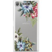 Прозрачный чехол Uprint Sony Xperia XZ1 G8342 Floral