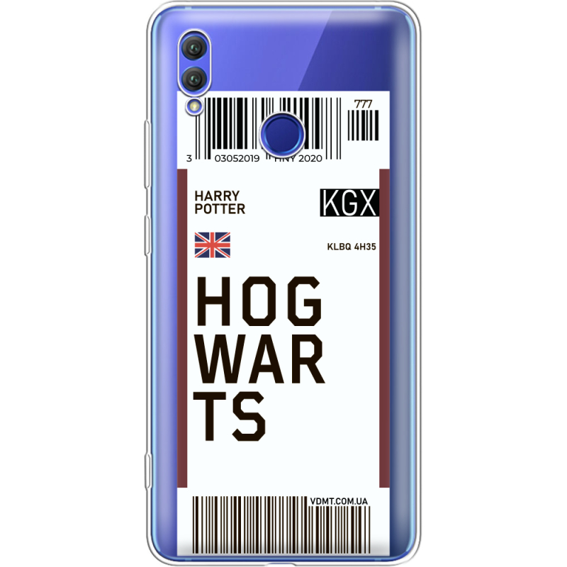 Прозрачный чехол Uprint Honor Note 10 Ticket Hogwarts