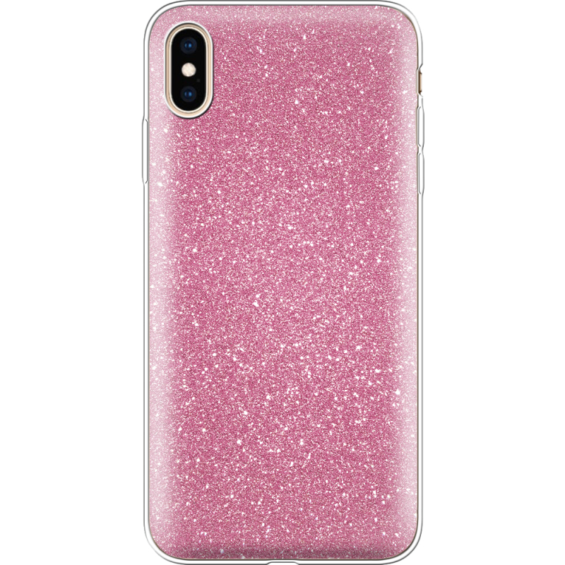 Чехол с блёстками Apple iPhone XS Max Розовый