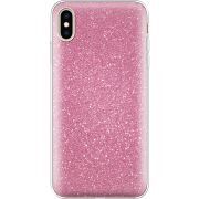 Чехол с блёстками Apple iPhone XS Max Розовый