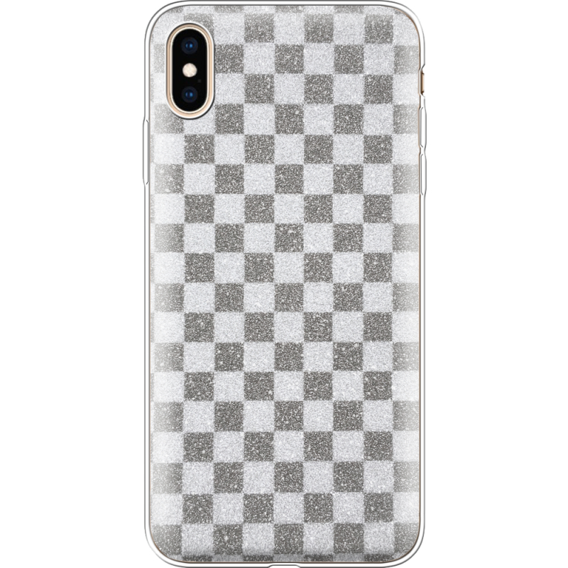 Чехол с блёстками Apple iPhone XS Max Шахматы