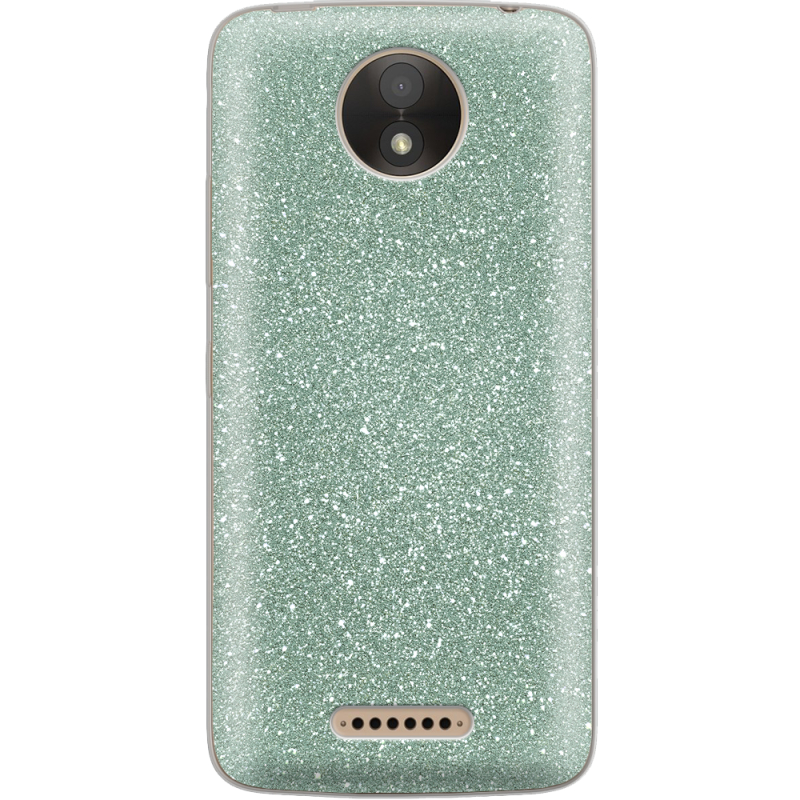 Чехол с блёстками Motorola Moto C XT1750 Зеленый