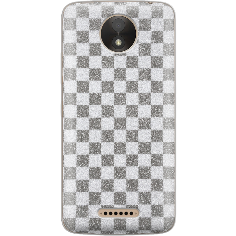 Чехол с блёстками Motorola Moto C XT1750 Шахматы