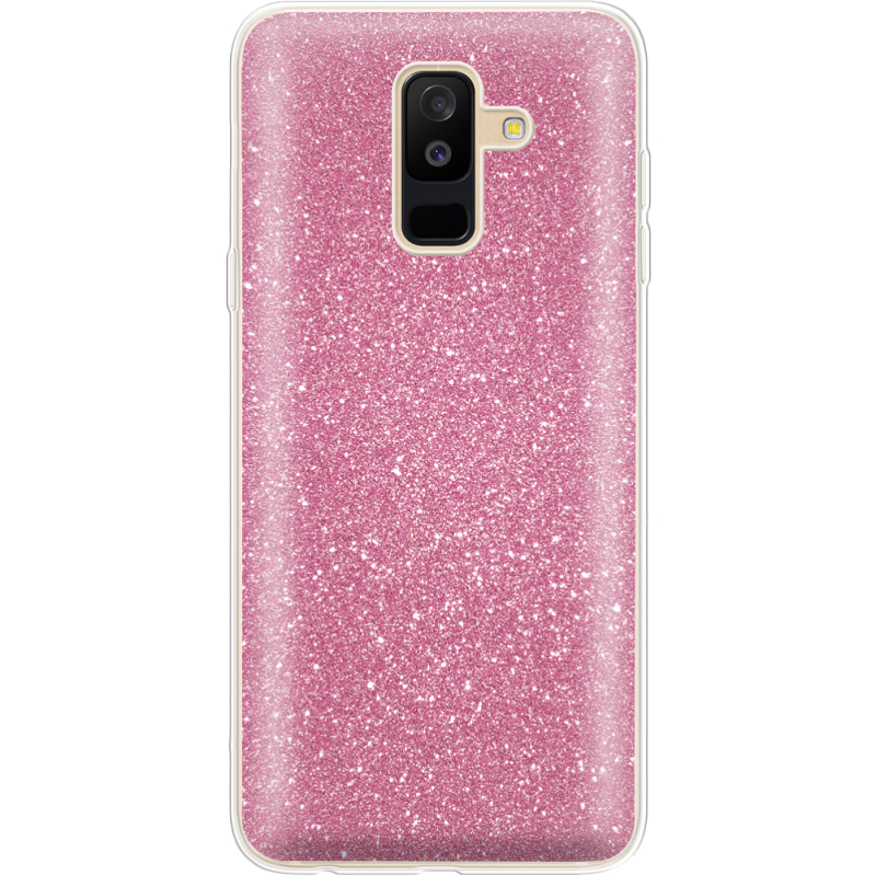 Чехол с блёстками Samsung A605 Galaxy A6 Plus 2018 Розовый