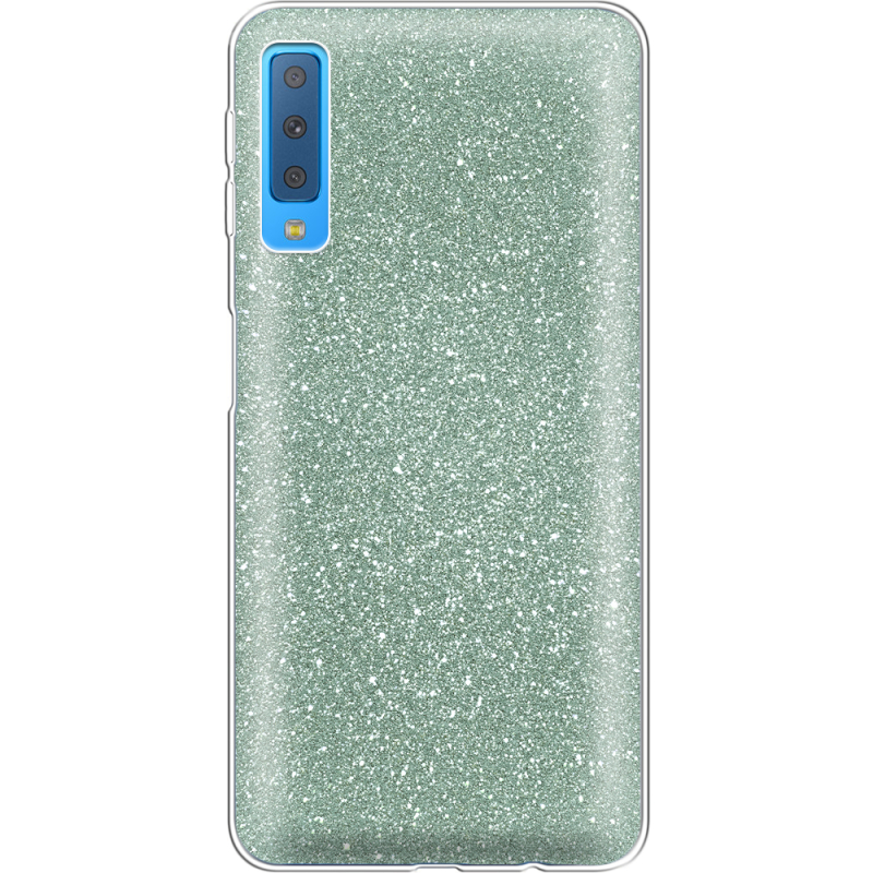 Чехол с блёстками Samsung A750 Galaxy A7 2018 Зеленый